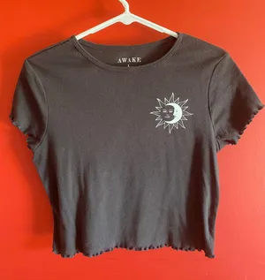 Awake Black Crop Top thumbnail 1