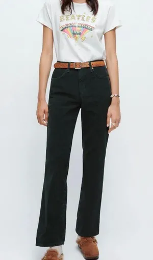 RE/DONE Green Corduroy Loose Flare thumbnail 1