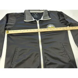 J. America Michigan Tech Huskies Track Jacket Womens S Black Stripe Zip VTG VGUC thumbnail 8