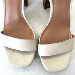 Nordstrom Noanita-Lea Ivory Leather Platform Sandals Wood Block Heel Size 9.5M thumbnail 7