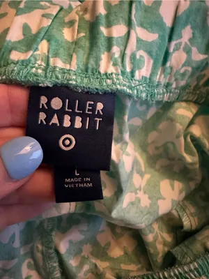 NWT roller rabbit x target green stamped floral poplin boxer shorts size large thumbnail 3