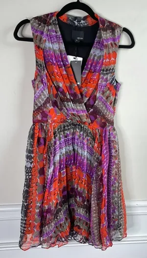Anthropologie Greylin pleated sleeveless fit n‎ flare dress size XS thumbnail 1