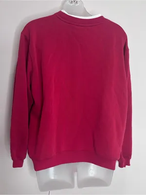 Classic Elements Burgundy Crewneck Sweatshirt with Embroidered Cats 90s large thumbnail 3