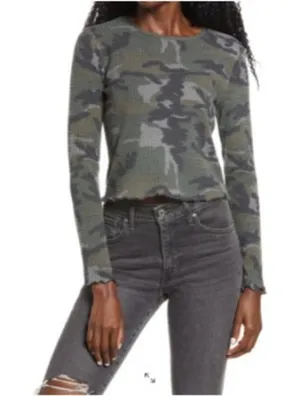 NWT La La Land Camo Waffle Knit Thermal S thumbnail 1