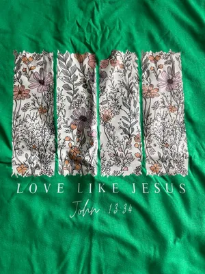 Love Like Jesus Graphic Tee Green Size M Size M thumbnail 3