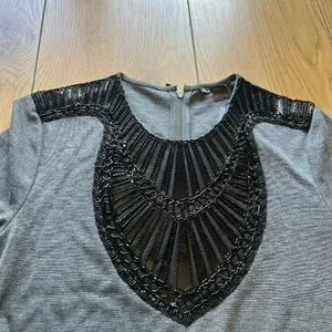 Armani Exchange Dress Charcoal Heather Size Large‎ Beaded Luxury Formal Wedding thumbnail 3