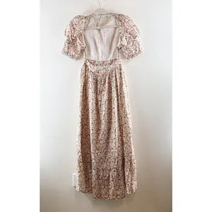 o.p.t One Pretty Time Hayden Puff Sleeve Open Back Floral Maxi Dress Pink Small thumbnail 9