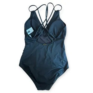 NWT Jantzen Black Ruched Tummy Control One Piece Swimsuit Size 4 thumbnail 3