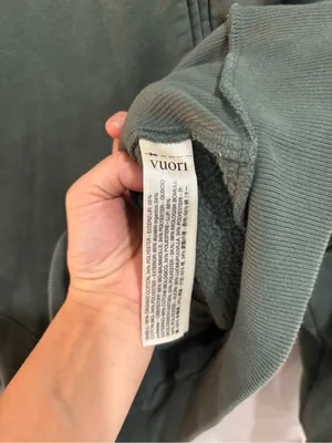 Vuori Restore Double Zip Sweatshirt Jacket in Agate Green Large Organic Cotton thumbnail 11