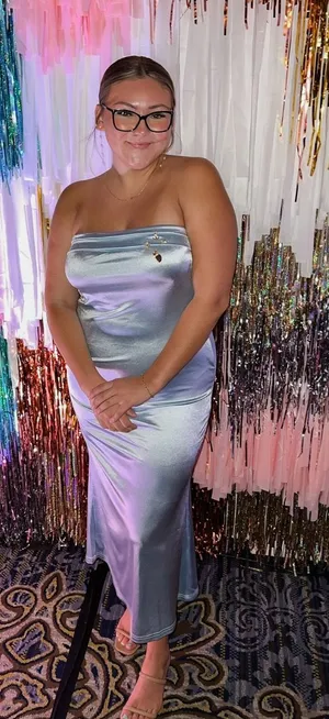 Amazon Blue Satin Dress thumbnail 1