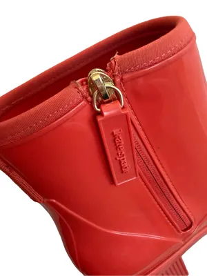 Kate Spade Bold Orange Rain Boots Casual Bright Orange Patent Rubber Size 9 thumbnail 12