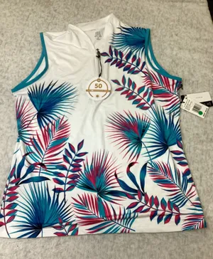 Tail White Label Harmony Palm Sleeveless Golf Top UPF 50 XL GJ8210-U176 New thumbnail 1
