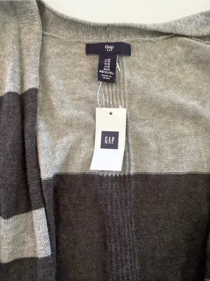 GAP Olive and Gray Striped Long-Sleeve Knit Shirt thumbnail 4