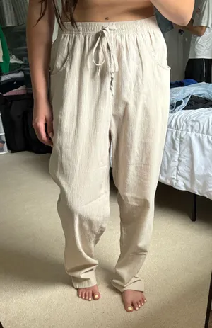 beige beach pants White Size 8 thumbnail 2