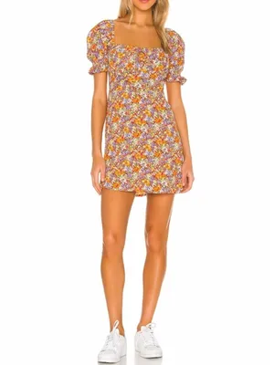 Faithfull Brand Iris Mini Dress Meja Floral Sweetheart Bust Milkmaid Romantic XS thumbnail 4