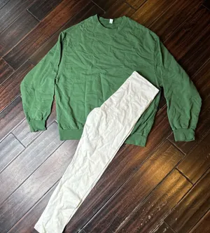 Crewneck terry cotton sweater & leggings set Los Angeles Apparel loungewear thumbnail 1