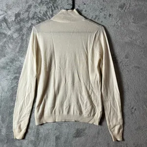 Weill High Neck Wool Cashmere Sweater Gold Button Elegant Classic Minimal Size 8 thumbnail 4
