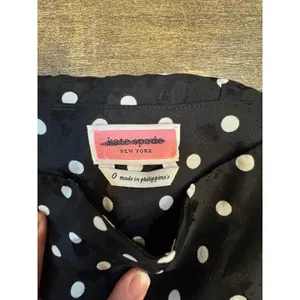 Kate Spade Polka Dot Silk Blend Midi Skirt Black White Cabana Size‎ 0 thumbnail 6