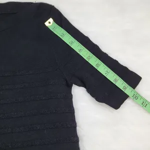 Tory Burch -715 Giselle Textured Merino‎ Wool Sweater Dress Black Ruffle Hem XS thumbnail 10