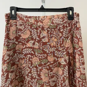 By Anthropologie Boho Relaxed Floral Paisley Faux Wrap Skirt S Rust thumbnail 2