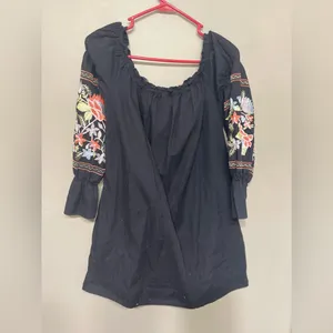 Free People Fleur‎ Du Jour Embroidered Mini Dress Size Small thumbnail 3