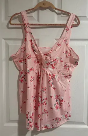 V-neck twist front babydoll tank 2XL thumbnail 1