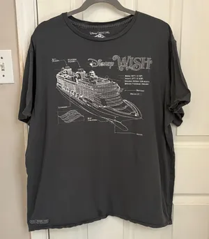 Disney Cruise Line Short Sleeve Tee Shirt in Grey with White Print thumbnail 1