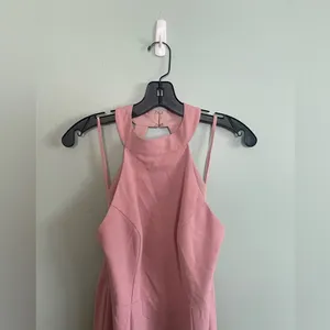 BHLDN Montreal Crepe Dusty Pink High Neck Maxi Bridesmaids Dress SZ 6 thumbnail 4