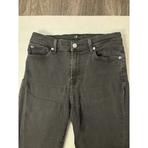 Seven For All Mankind Black Denim Cropped Flare Hi-Waist Jean 29 Preppy Casual thumbnail 9