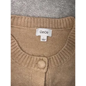 CeCe Flower Embroidered Cardigan‎ sandcastle beige large thumbnail 3
