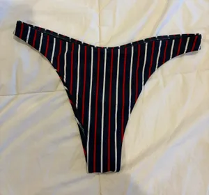 Hollister Red, White & Blue Striped Bikini Bottoms thumbnail 1