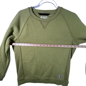 Carhartt Relaxed Fit Sweatshirt Graphic Logo Fleece Green‎ Women Medium TS4410-W thumbnail 6
