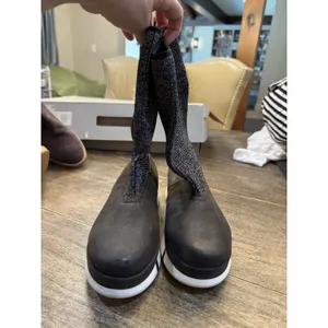 Antelope Sock Nu Sole Leather Boots Black Size 38 US 7.5 Back Zip Platform thumbnail 5