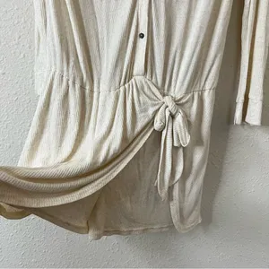 Free People X REVOLVE Lively Long Sleeve Romper Cream Oatmeal Size Medium thumbnail 6