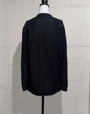 J. Crew Black Linen Blend Open Cardigan Size Medium thumbnail 3