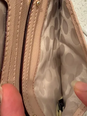 Kate Spade New York Women’s Crossbody Pink Beige Purse Gold Accents Leather EUC thumbnail 12