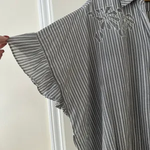 Maeve Betty Oversized Stripe Boho Blouse Sz S thumbnail 3