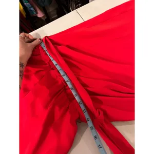 Amanda Uprichard Martinque Red Ruffled Wrap Midi Summer Dress Size Medium USA thumbnail 11