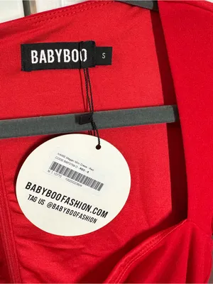 Babyboo MEGAN MINI DRESS - RED size small long sleeve nwt‎ sexy chic cute party thumbnail 3