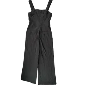 Maeve Anthropologie The Colette Jumpsuit Womens 8 Black Wide Leg Linen Blend‎ thumbnail 3