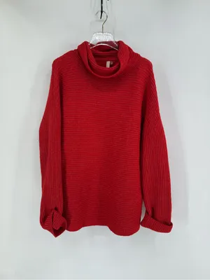 ANTHROPOLOGIE Pilcro Chunky Cowlneck Sweater Red medium thumbnail 5