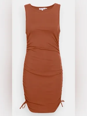 Good American Rush Mini Tank Brown Sleeveless Dress Rushed to Length Size 3X thumbnail 4