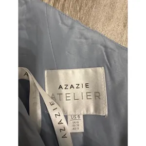 Azazie Denisse Powder Blue Corset Maxi Dress Size 6 New Autumn Wedding Dress thumbnail 3