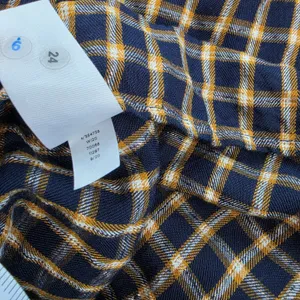 LOFT Navy Blue Mustard Yellow Plaid Long Sleeve Blouse Small‎ thumbnail 6