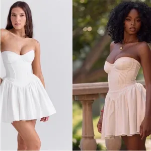 HOUSE OF CB L A-C longer length 'Katherine' White Strapless‎ Corset Mini Dress thumbnail 9