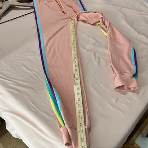 Electric Yoga Sundrop Jogger Pants‎ Womens Size S Pink Rainbow Side Stripes thumbnail 14