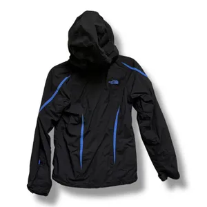 The North Face Womens XS Black‎ Blue Hooded Ski Shell Jacket Powder Skirt thumbnail 5