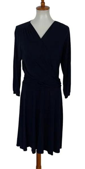 Bess And George Dress Medium Blue Long Sleeve Retro‎ Elegant Workwear thumbnail 1