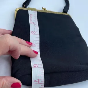 Vintage Virginia ribbed fabric tiny satchel. . thumbnail 7