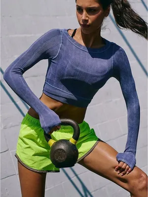 Free People Race Me Layer FP Movement NWT Graphite Size M/L thumbnail 1